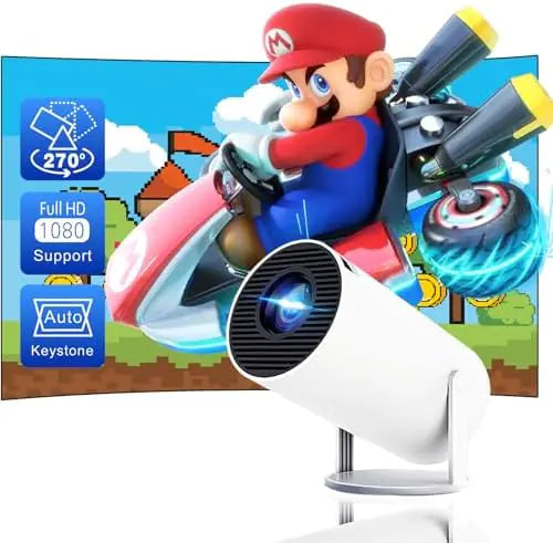Compact 4K Smart Mini Projector with WiFi6 & BT 5.0